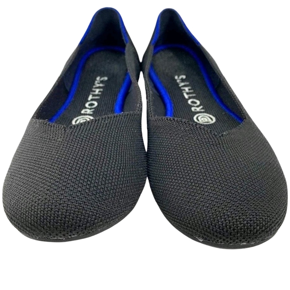 Rothy's Round Toe Black Ballet Flats Slip On Shoes SIZE US W9.5 - Picture 10 of 14